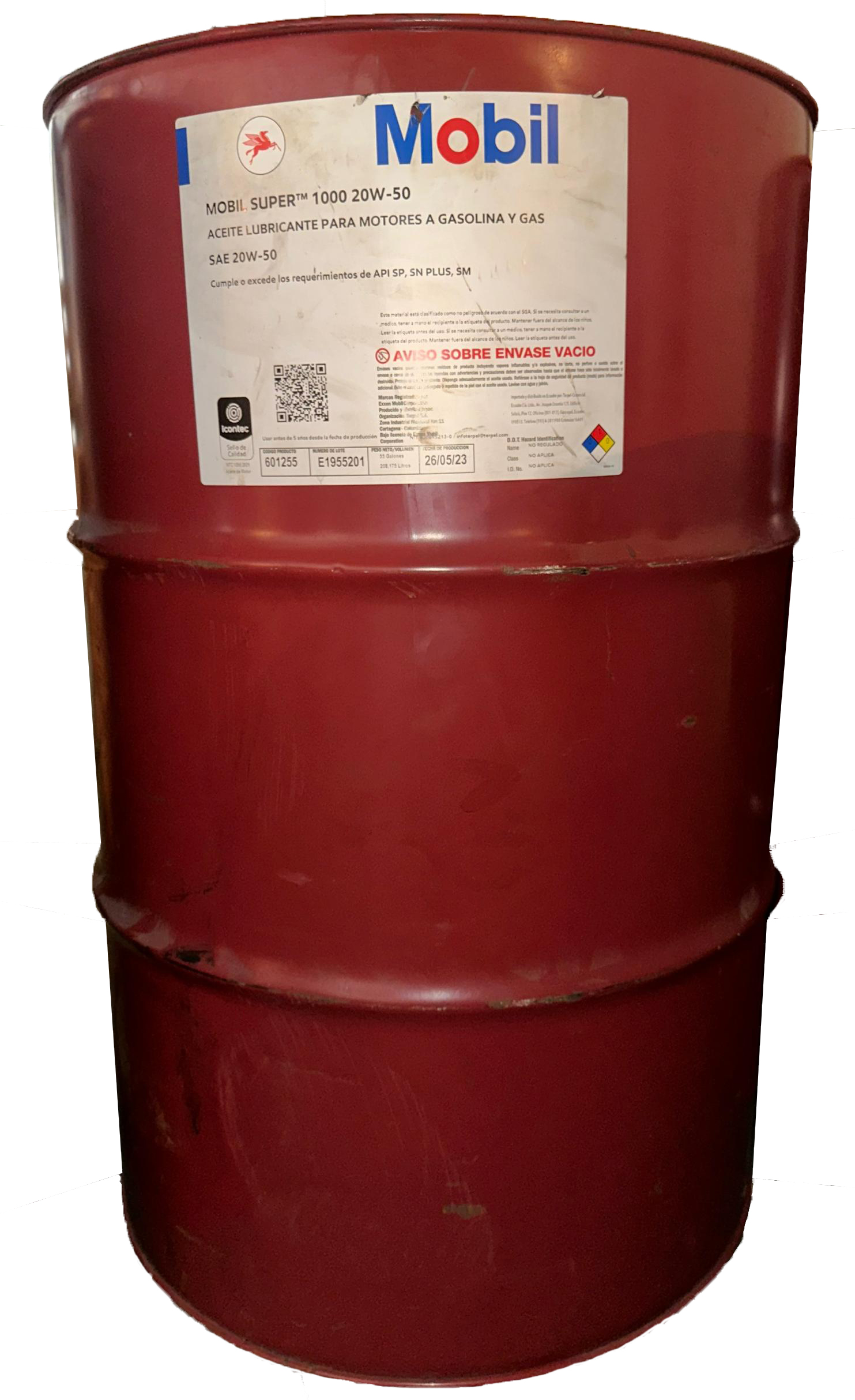 MOBIL SUPER 1000 20W50 MINERAL TAMB 208.2 LT 
55 GAL